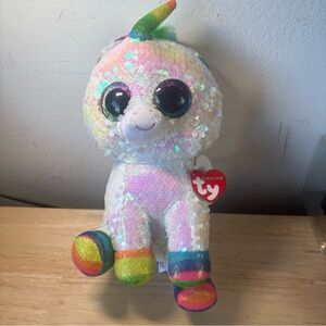 Ty Flippables - Pixy the Unicorn, Glitter Eyes, MWMT Stuffed Animal Toy